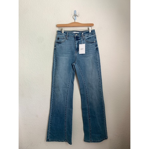 Kancan Womens High Rise Flare Leg Stretch Denim Jeans Light Wash NWT size 8 - Picture 1 of 9
